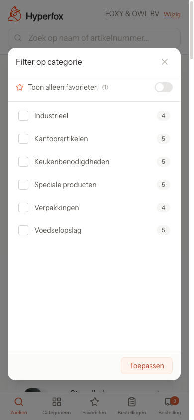 Mobile categories