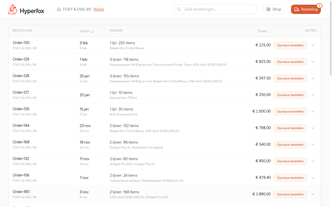 Desktop orders